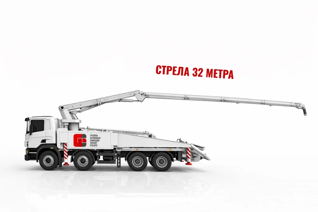 Автобетононасос со стрелой 32 м для подачи бетона в Одинцово и области